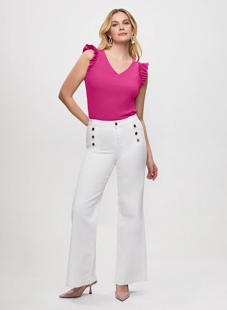 Ruffle Cap Sleeve Top