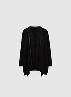 Cardigan à bordure en cuir végane