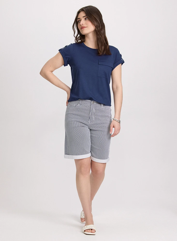 Cuffed Sleeve T-Shirt