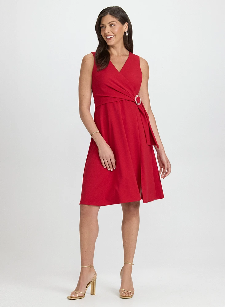 Crystal Buckle Embellished Dress