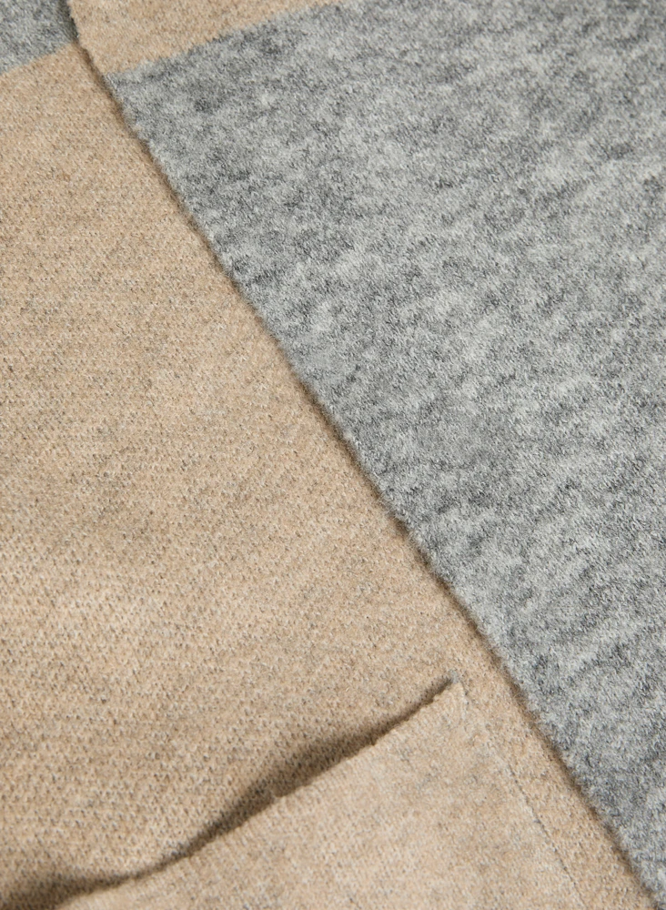 Cardigan ouvert à blocs de couleur