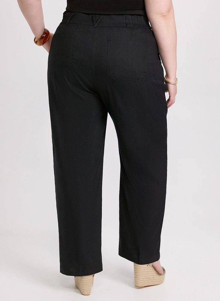 Olivia Stretch-Linen Wide-Leg Pants