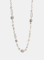 Mixed Stone Chain Necklace