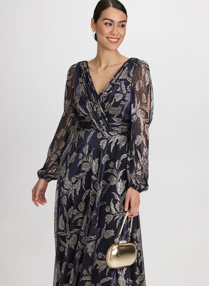 Foiled Floral Dress