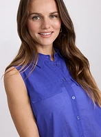 Voile Button-Down Blouse
