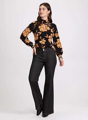 Floral Mock Neck Top