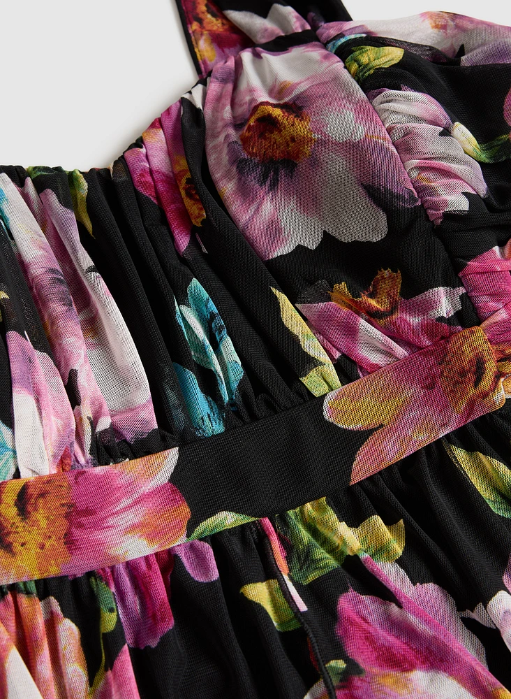 Robe maxi à motif floral