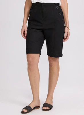 Linen-Blend Bermuda Shorts