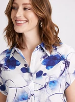 Abstract Floral Print Blouse