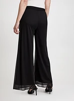 Olivia Mesh Overlay Wide-Leg Pants - Regular