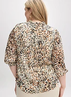 Abstract Animal Print Blouse