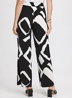 Pantalon large à motif géométrique