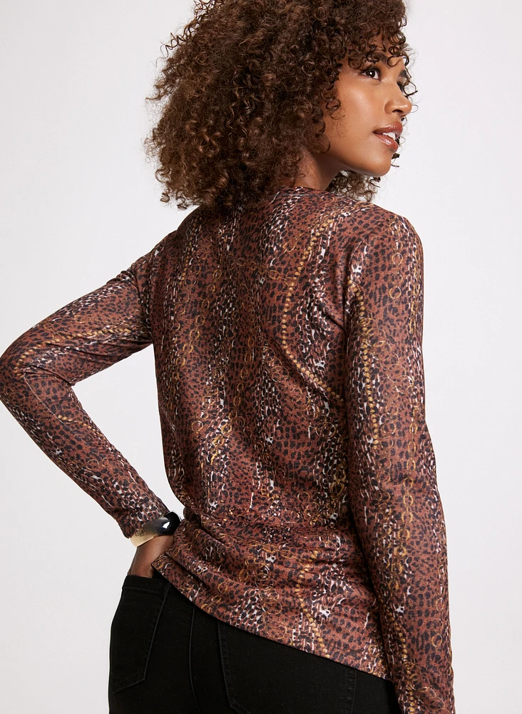 Vex- Animal & Chain Print Top