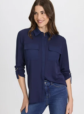 Blouse boutonnée en jersey