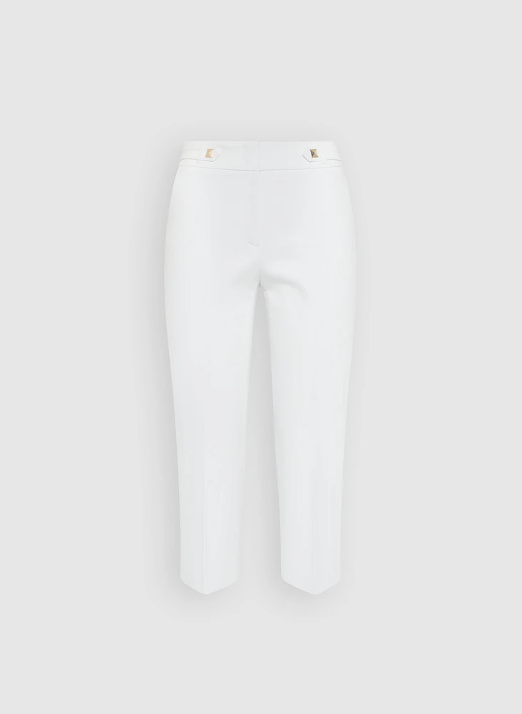 Studded Cotton-Blend Capris