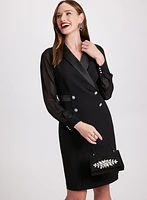 Crepe Tuxedo Blazer Dress