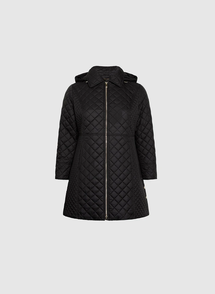 Diamond Quilted Puffer Coat