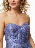 Strapless Corset Detail Ball Gown