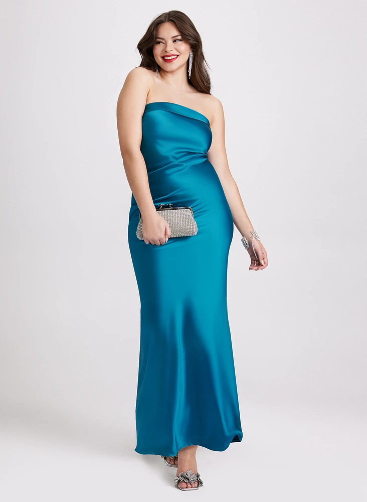 Strapless Satin Dress