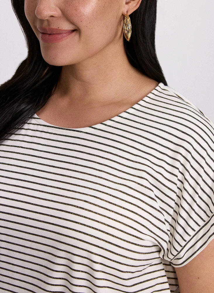 Striped Cap Sleeve T-Shirt