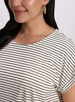 Striped Cap Sleeve T-Shirt