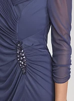 Mesh Wrap-Style Dress