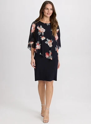 Robe à superposition en chiffon floral