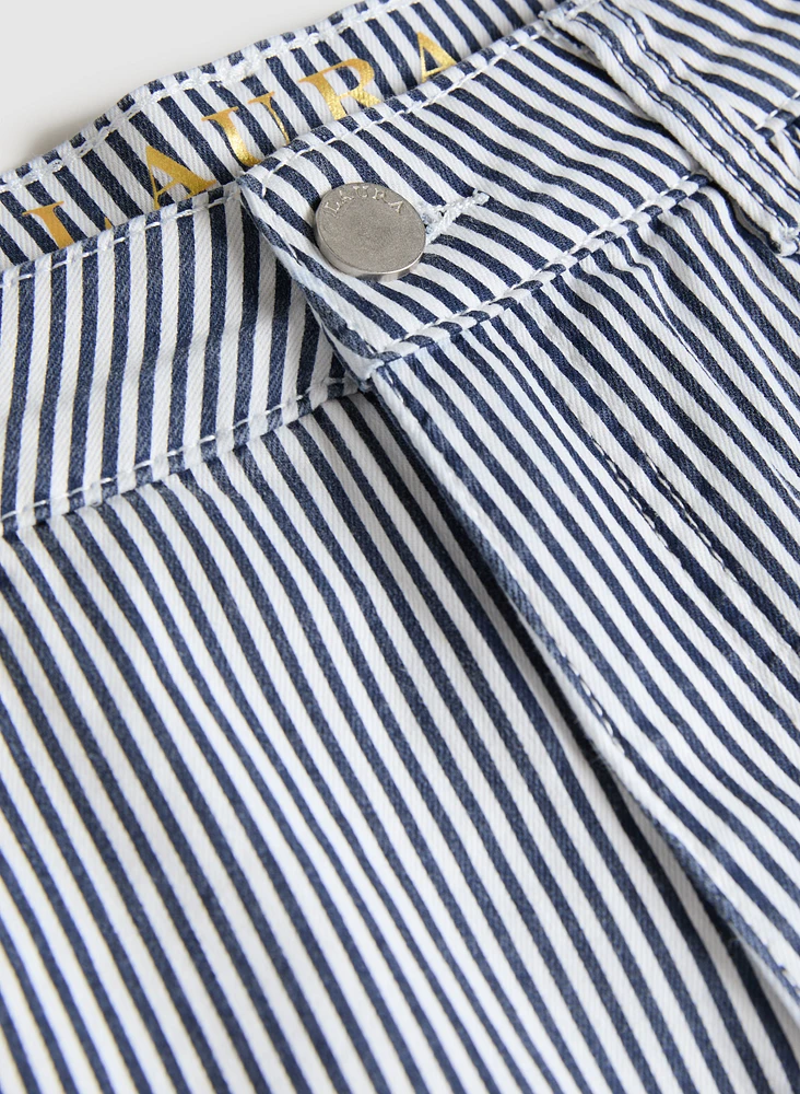 Striped Jean Shorts