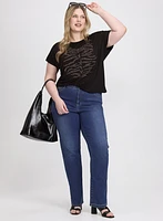 T-shirt à imprimé zèbre