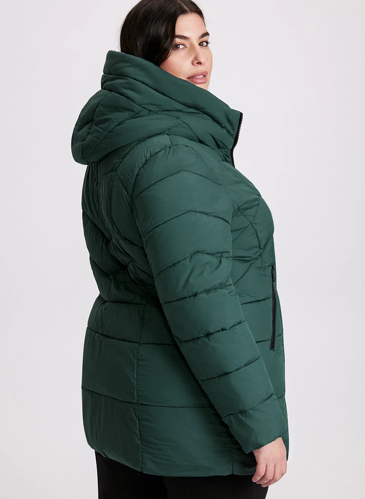 Manteau bouffant en matières recyclées