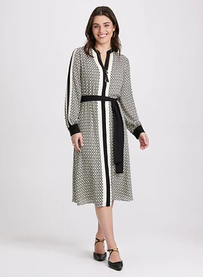 Robe midi à motif géométrique