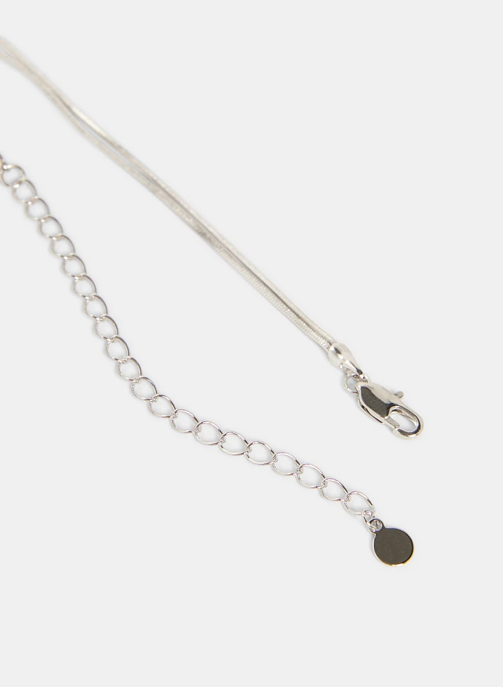 Pearl Detail Double Chain Necklace