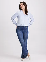 Blouse en satin à taille élastique