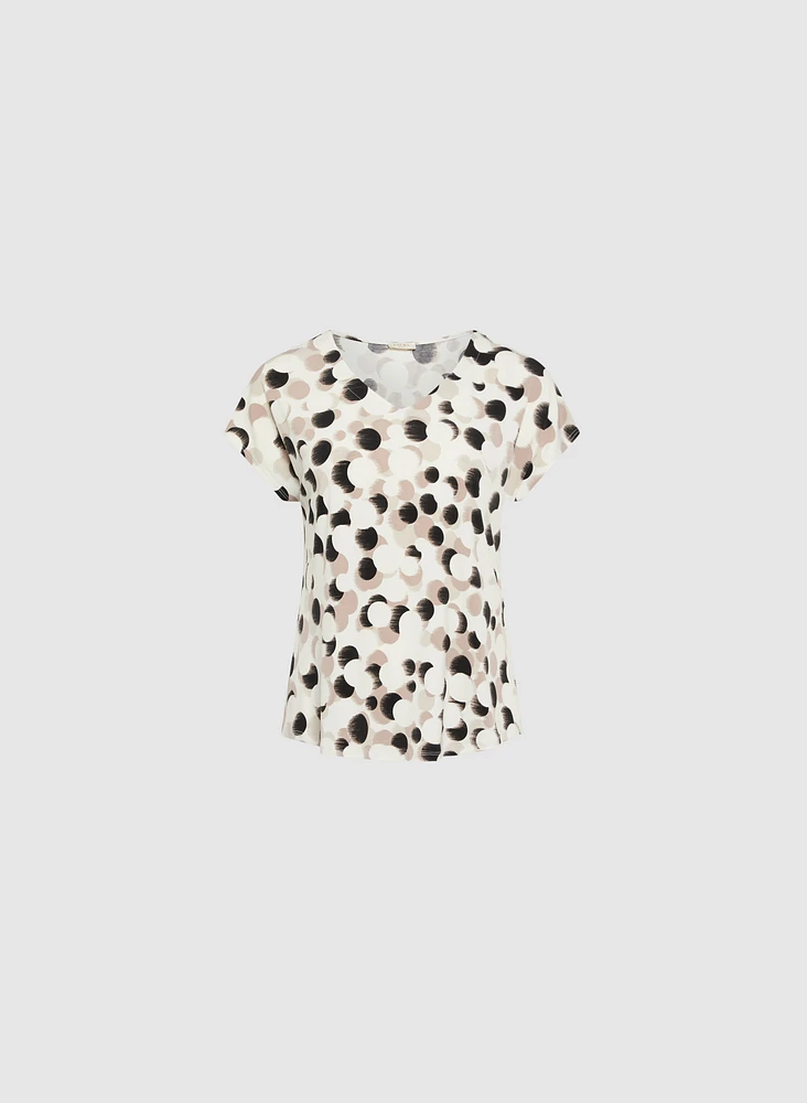 Brushed Dot Print Top