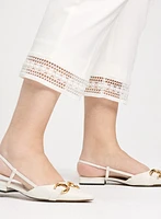 Pantalon à enfiler avec ourlet en dentelle
