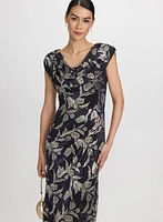 Floral Cowl Neck Dress