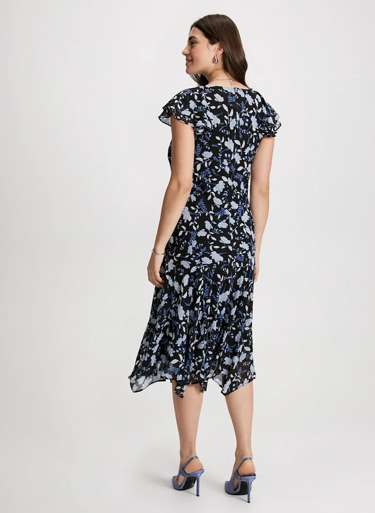 Floral Flutter Sleeve Dress