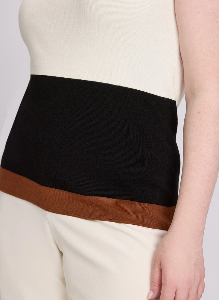 Haut en tricot à blocs de couleur