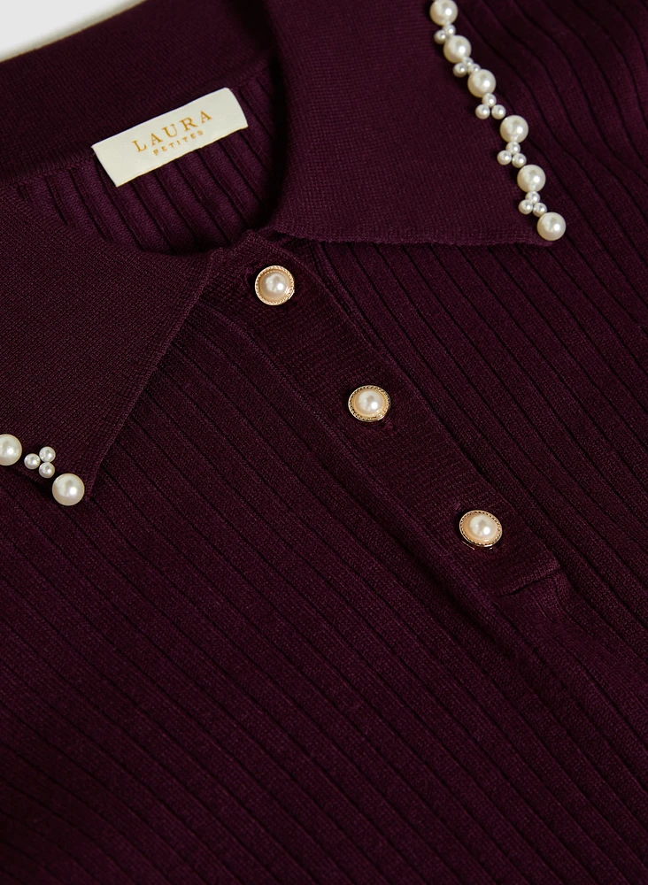 Pull style polo à perles