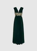 Robe maxi à appliqué de broderies