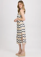 Robe en crochet à rayures zig-zag