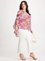 Asymmetric Floral Print Blouse