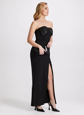 Robe bustier à boucle en satin