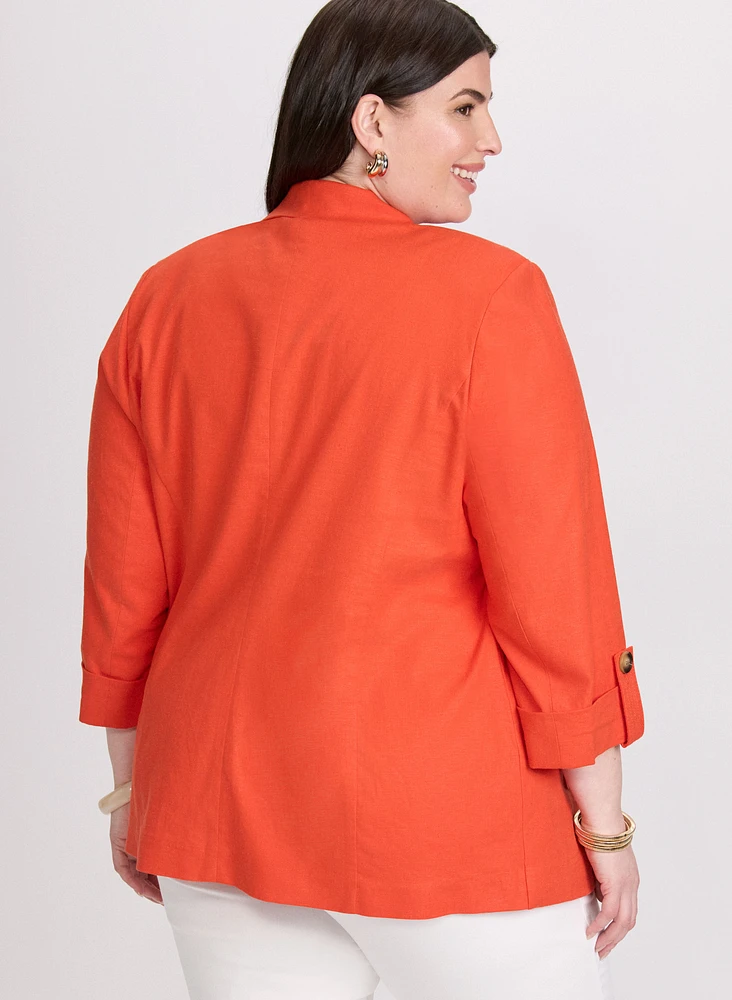 Blazer en mélange de lin