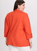 Blazer en mélange de lin