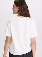 T-shirt à texte en paillettes