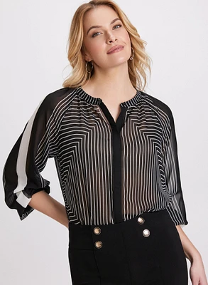 Blouse boutonnée à rayures