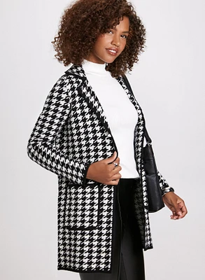 Veste-manteau à motif pied-de-poule