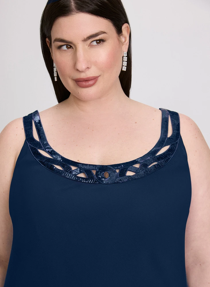 Ensemble à veste et robe en chiffon