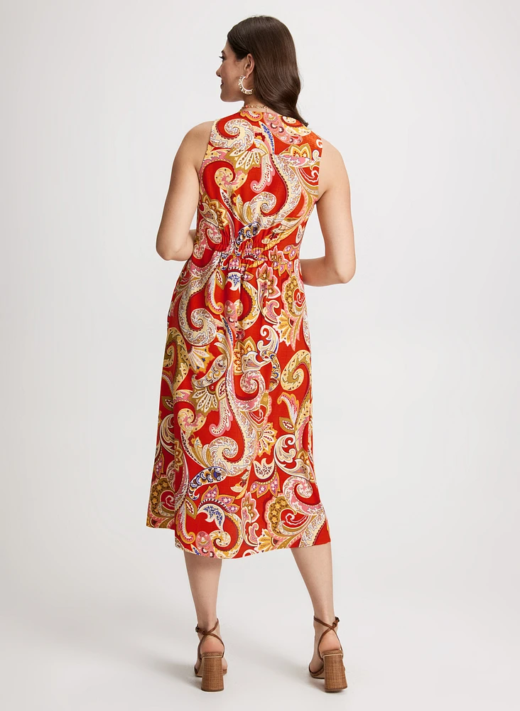 Paisley Print Midi Dress